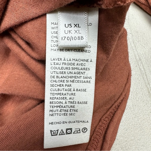 We the Free Clover Puff Shoulder Top Size XL Burnt Orange Mesa Curved Hem - Picture 12 of 13